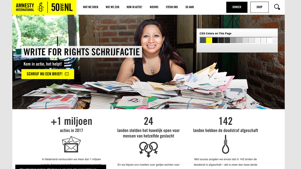 Kleurenschema Amnesty